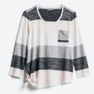 Market & Spruce Striped Side-Tie Sweater